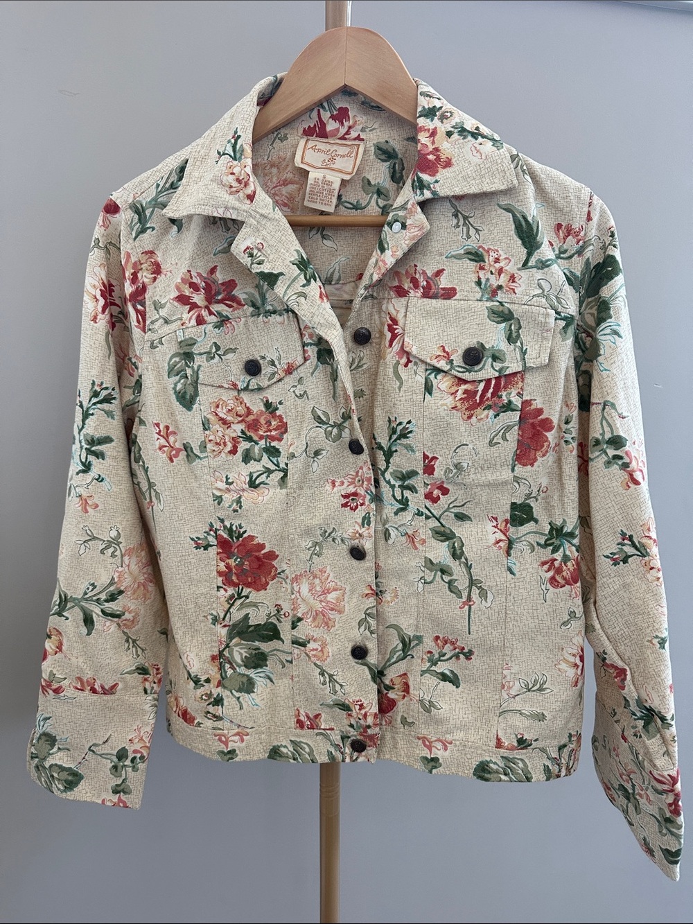 Vintage April Cornell Floral Cotton Jacket – Cottagecore Boho Size Small